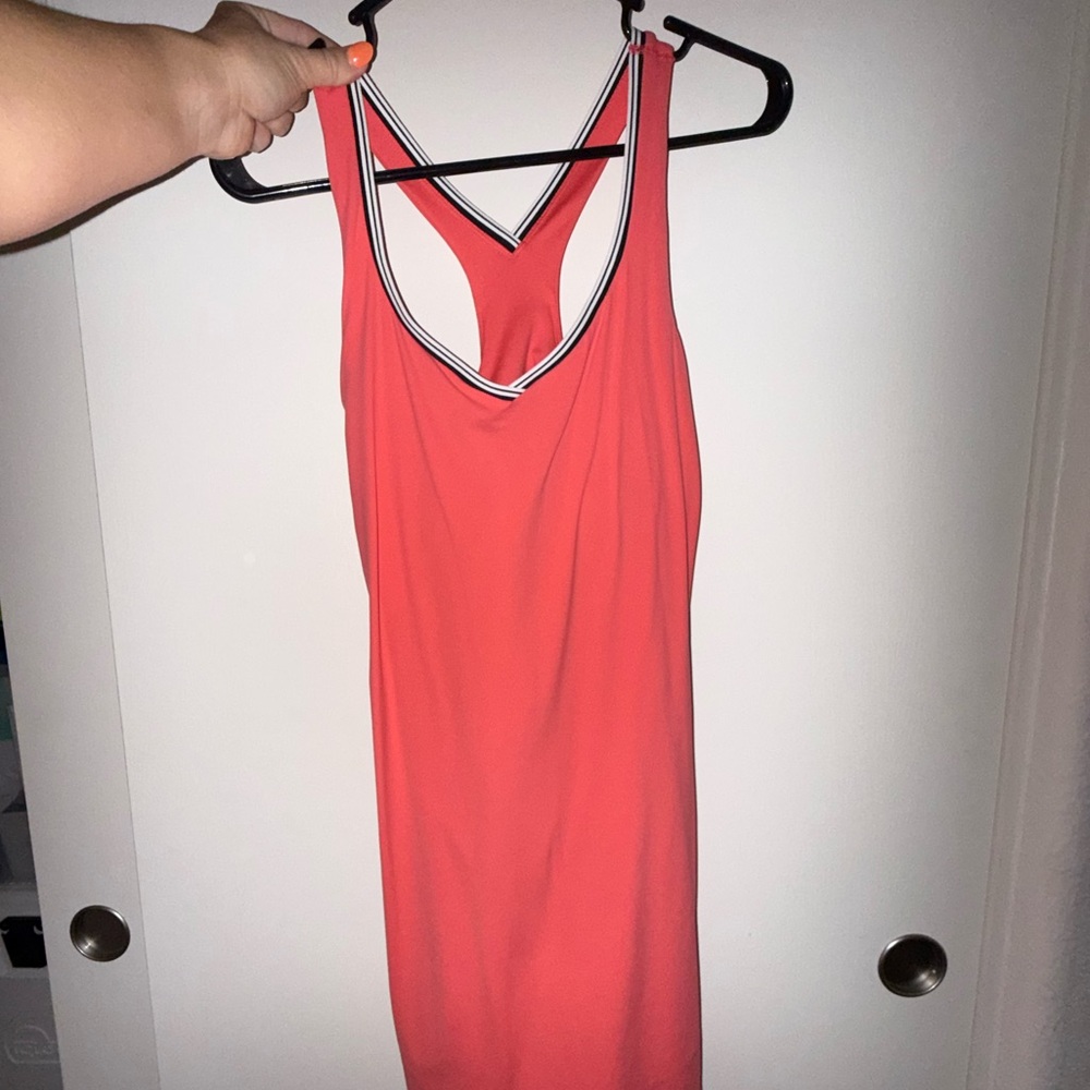 Target All In Motion Coral Racerback Slip Dress with Contrast Trim